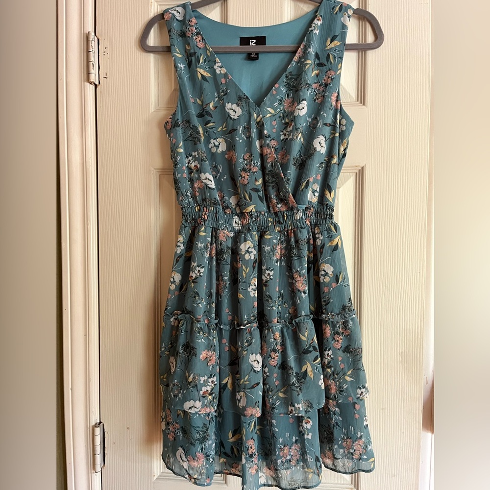 Green frilly floral dress